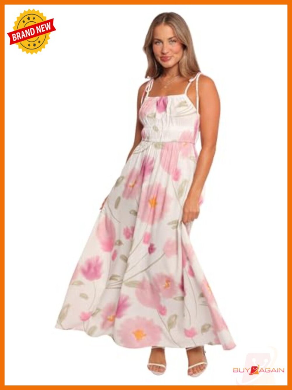 Square Neck Maxi Dress with Tie Straps